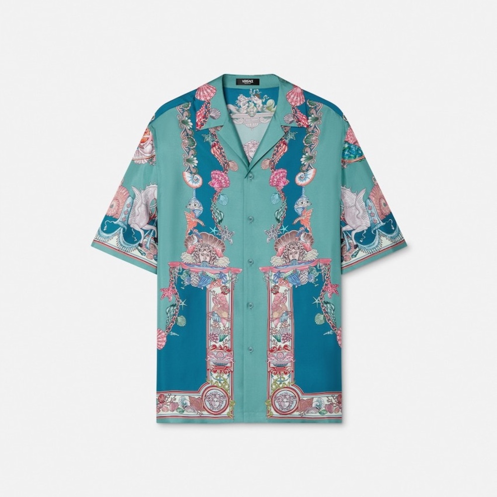 VERSACE
Men's Coral Theater Silk Twill Camp Shirt - Picture 7 of 10